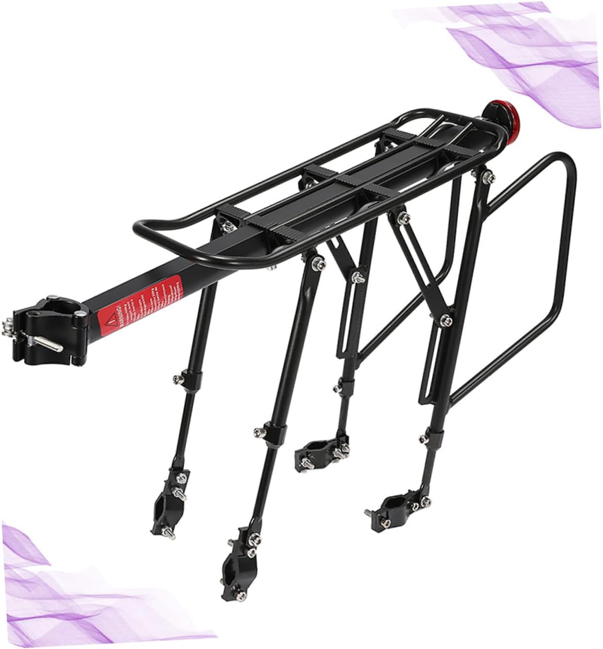 HANABASS Quick Release Lightweight Aluminum Alloy Rear Shelf Rack for Mountain and Road Bikes Luggage Carrier with Reflective Lights for Safe Night Riding