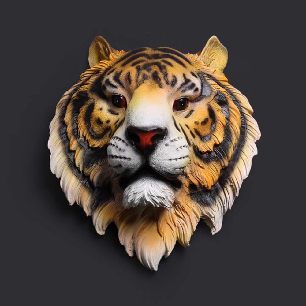 Resin home, animal head wall mount wall decoration pendant, living room/bar wall decorations(Color:Yellow)