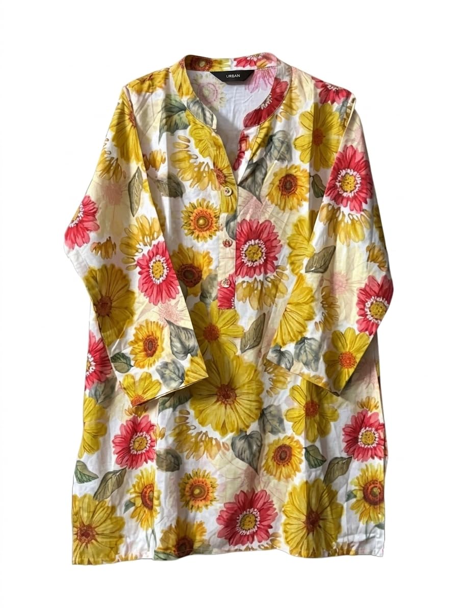 Women’s Pure Mashleen Yellow Pink Printed Co-Ord Set | Stylish Top & Bottom Set | Lightweight Casual & Loungewear for Women-image-45