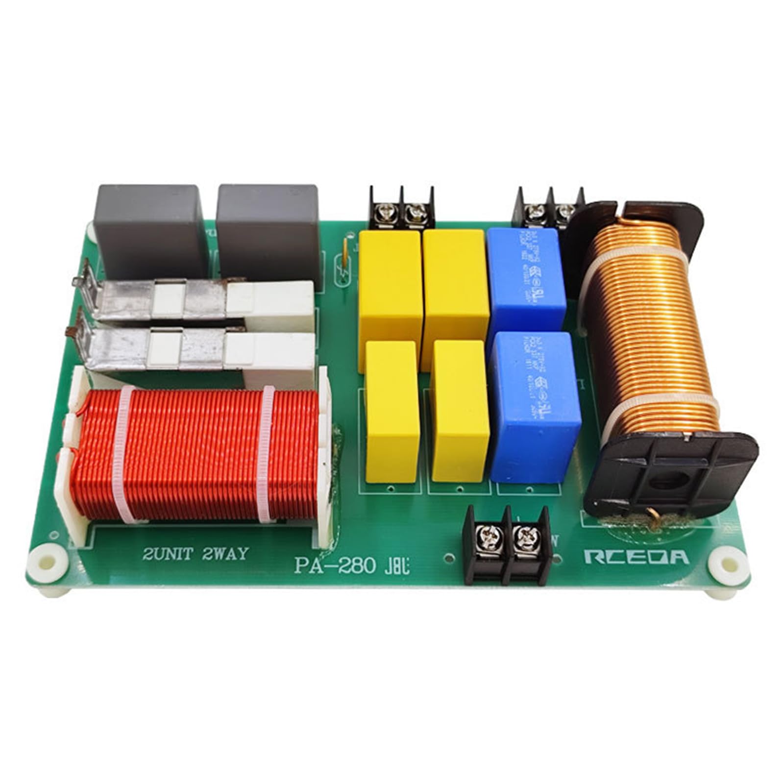 PA280 2-Wege-Frequenzweichen 800 W Frequenzteiler für Lautsprecher-Modifikation Höhen-/Bass-Frequenzteiler, 2 Einheiten, 800 W Frequenzverteiler