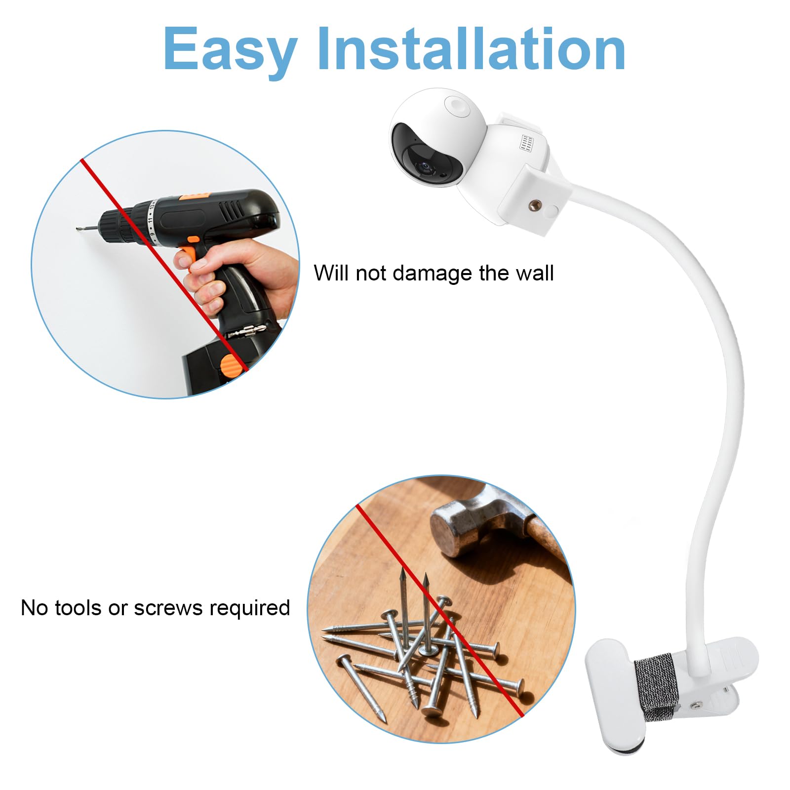 Support universel pour babyphone - Support de caméra pour bébé - Accessoire compatible avec la plupart des babyphones
