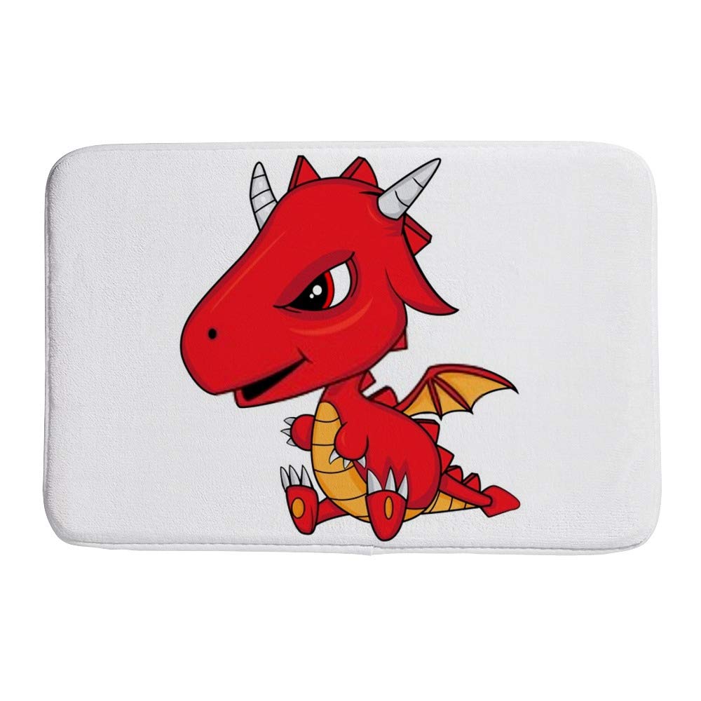 Tapis de bain bébé dragon en polaire corail 90x60 cm
