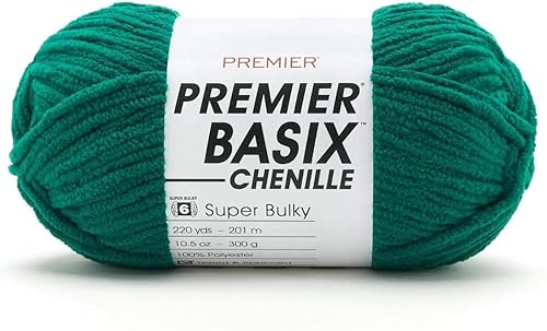 Miniatura 5 de Premier Yarns Basix - Hilo de chenilla, hecho de poliéster, hilo súper voluminoso para ganchillo y tejido, color arena, 10.5 onzas, 220 yardas