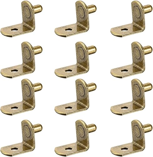 uxcell Clavija de soporte para estante, soporte en forma de L de 0.197 in, estante de armario de muebles, clavijas de soporte con agujero, para