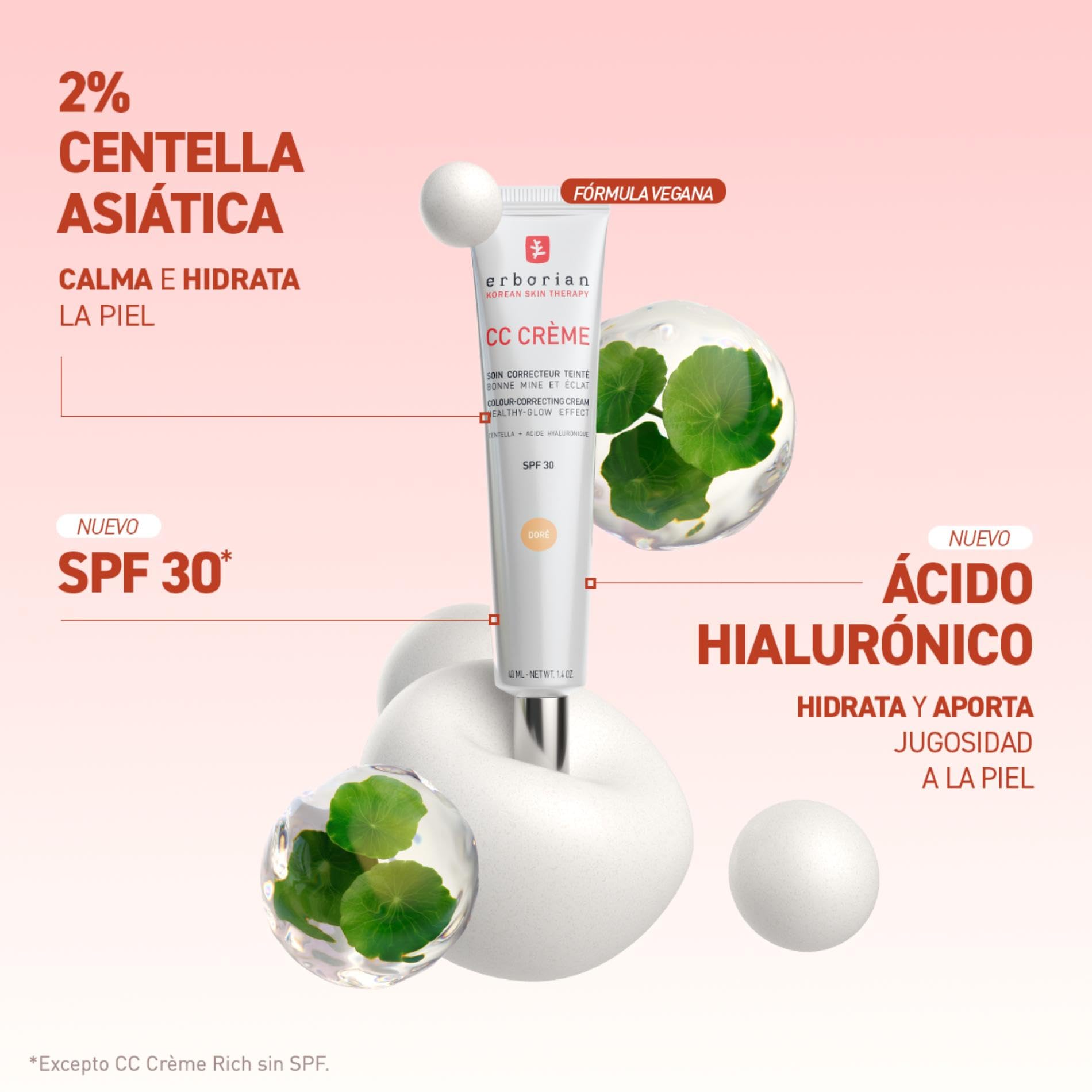 Erborian - CC Crème con Centella Asiática - Crema Facial Iluminadora de Alta Definición y Maquillaje - Protección Solar SPF 30 - Cosmética Coreana - 4