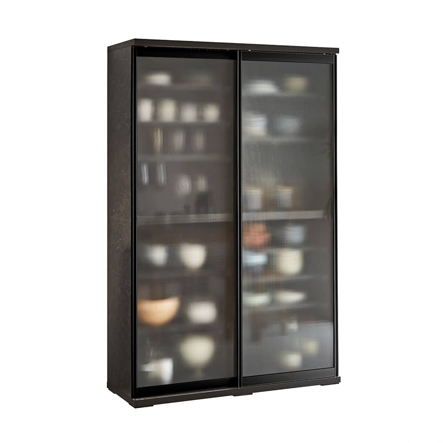 KAGUCCO 食器棚 ストーンブラック 120cm Amazon.co.jp: KAGUCOCO 食器棚 完成品 [ポエム 幅120(113.5)cm