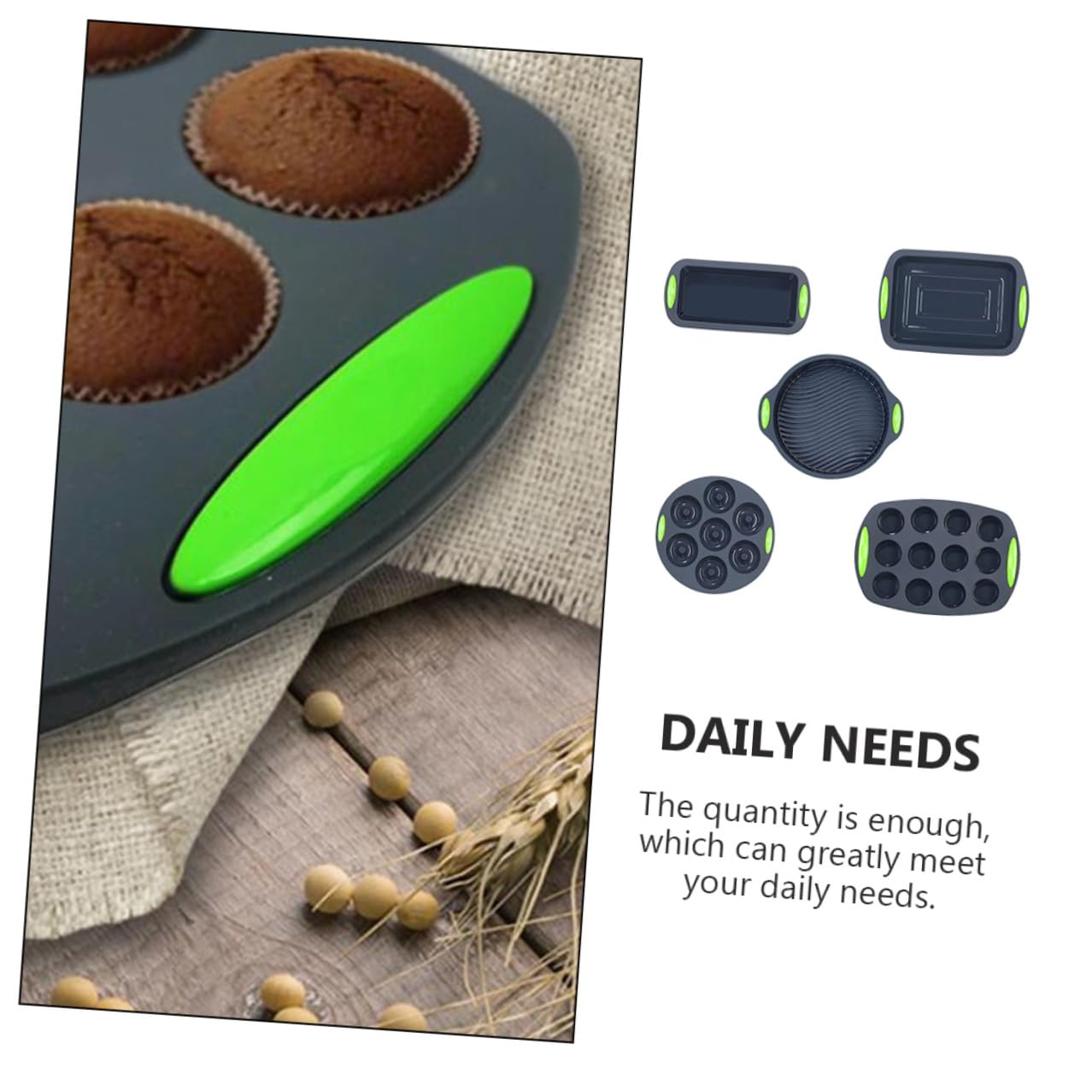 Kit de Moldes de Silicona 5 Piezas para Hornear Pasteles, Reutilizables y Fáciles de Limpiar, Ideales para Cocina y Repostería en Familia