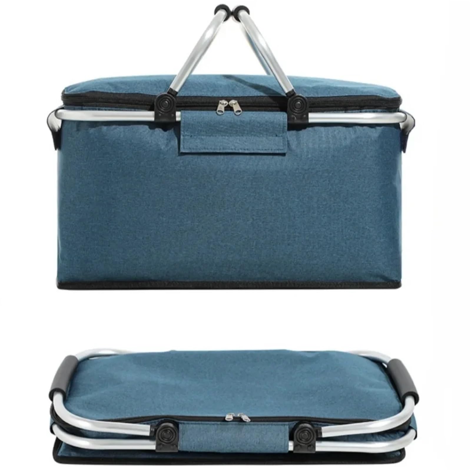 Cesta Picnic Cesta de picnic plegable, bolsa camping for exteriores, almacenamiento aislante, bolsas compras, cestas(Grey Large)
