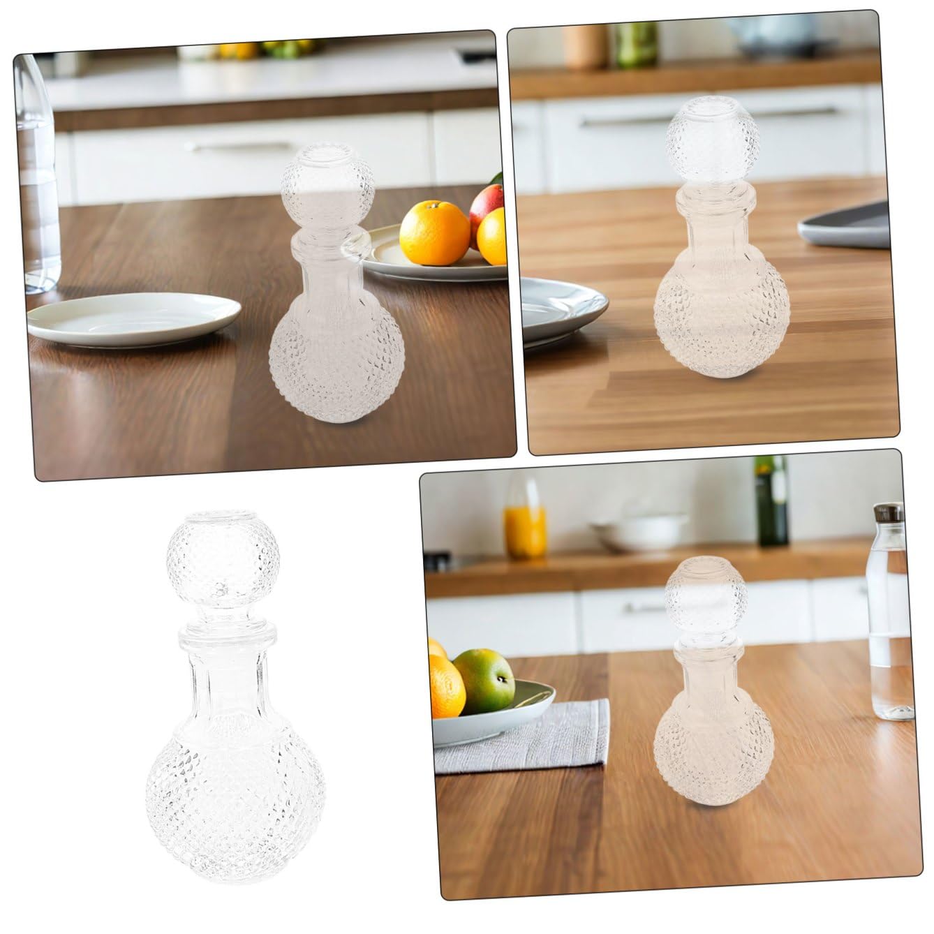 Artibetter 2pezzi Bottiglia di Vetro Decanter per Vino Trasparente Ispessito di Dispenser per Liquori Decorativi Adatto per Ristoranti Bar Case Hotel
