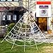 Produktbild Aliga Halloween Spinnennetz Spinngewebe Dekoration Set Super Stretch Cobweb mit 2 gefälschten Spinnen Triangular Mega Outdoor Spinnennetz für das Beste Halloween Outdoor Yard Dekor