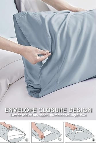 Miniatura 9 de Envelope Closer - Fundas de almohada de algodón egipcio de 750 hilos, se adaptan a las almohadas más esponjosas, incluyendo panqueques, almohadas