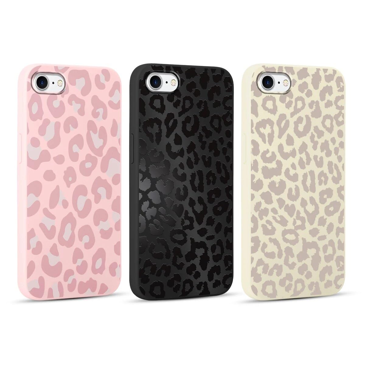 RUMDEY 3 Pack Cute Cheetah Print for iPhone 7/8/SE 2020/SE 2022 4.7" Phone Case, Leopard Aesthetic Design Cases Soft Silicone Slim TPU Shockproof