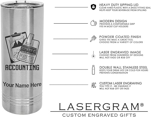 Miniatura 2 de LaserGram 22oz Vacuum Insulated Skinny Tumbler, Cobra Snake, Personalized Engraving Included (Stainless)