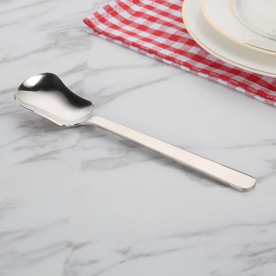 Stainless Steel Salad Server Fork & Spoon Set Flatware Sporks 2-piece Metal Sauce Spoons