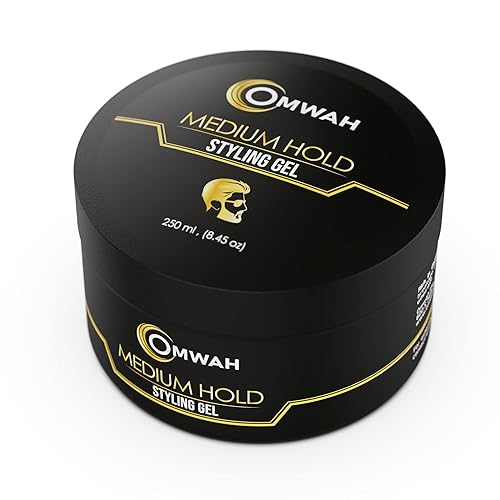 OMWAH Gel profesional para peinar el cabello con infusión de vitaminas E y B5, de larga duración con aspecto natural (sujeción media), 8.45 onzas