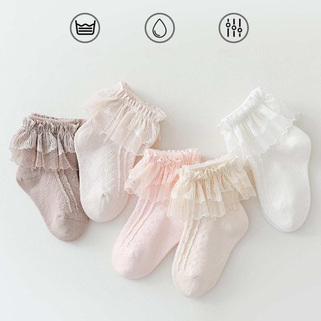 Baby Girls Frilly Socks Princess Lace Ruffle Sock