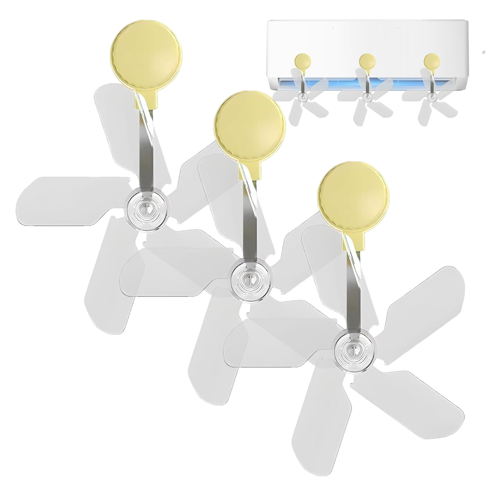 Adjustable Air Conditioning Deflector, 360° Adjustable Orientation, 3 Guides with Suction Cups for Optimized Cold and Hot Circulation