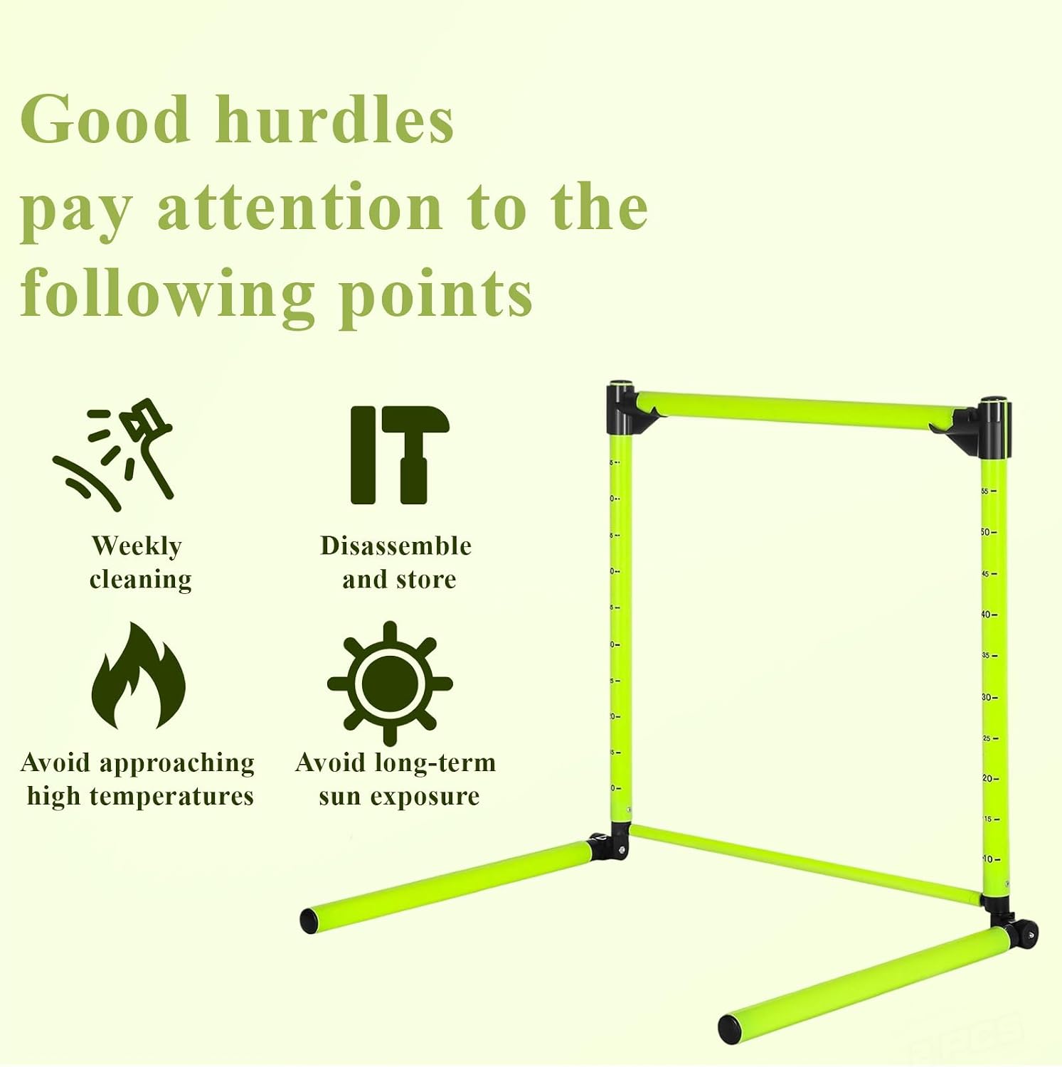 Adjustable Hurdles with Scale 23.62'' 2 Pcs Detachable Agility Training Equipment for Track Soccer & Football, Indoor & Outdoor Use, Ideal for Athletic Jumping & Speed Drills (Green)