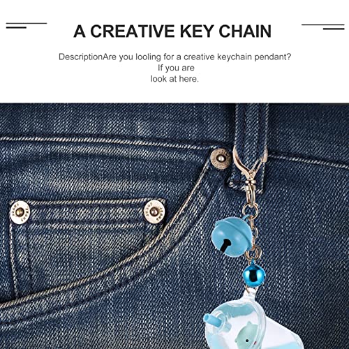 Pretyzoom 4Pcs Boba Tea Keychains Kawaii Floating Animal Keychain With Liquid Quicksand Bubble Tea Keychain Backpack Car Key Pendant #TOP5