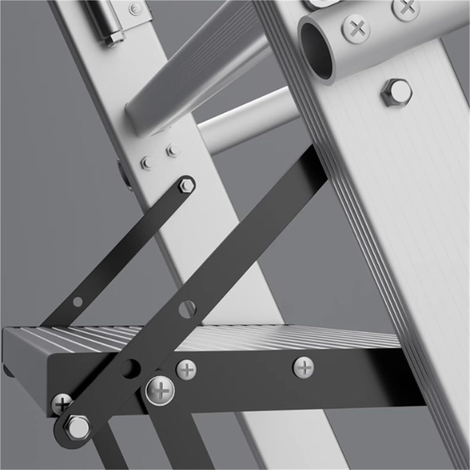 Escalera de Aluminio Plegable for ático, Escalera Tipo Loft de 4 escalones