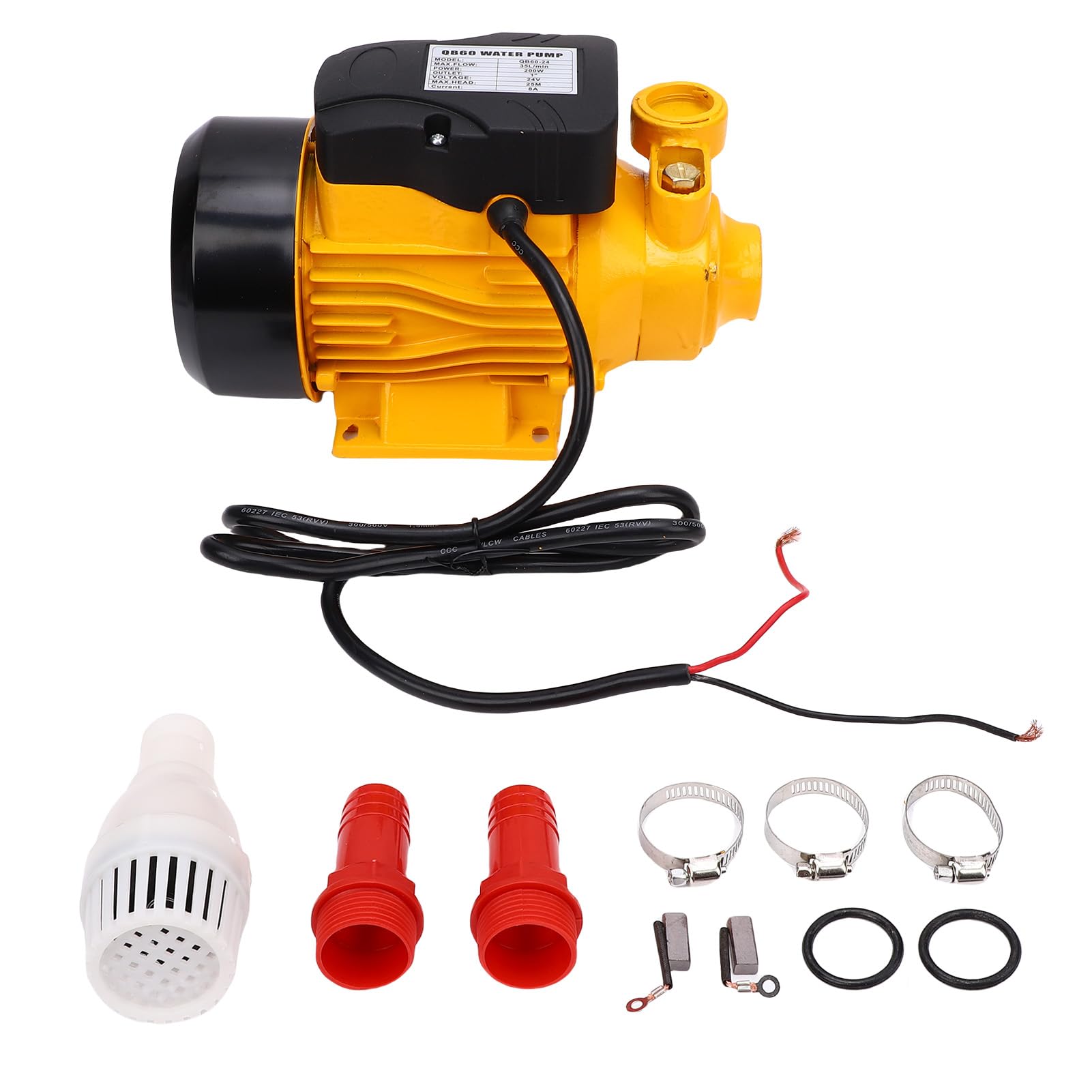 Pompa dell'acqua solare da 200 W con hub per irrigazione e drenaggio, corsa 25 m, portata 35 l/min, materiali durevoli