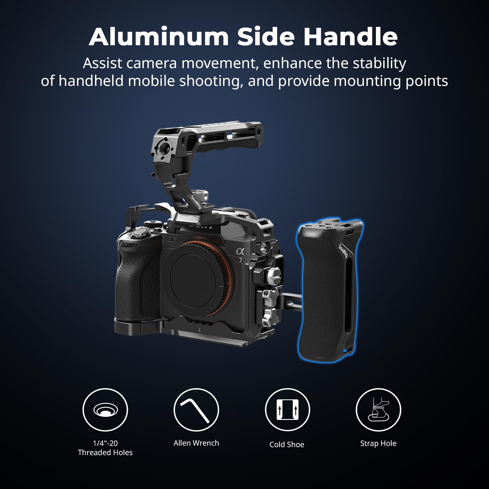 SMALLRIG A7 IV / A7S III Cage con Top Handle, Side Handle y HDMI Cable Clamp, Kit Avanzado para Sony Alpha 7 IV/Alpha 7 S III -3669D