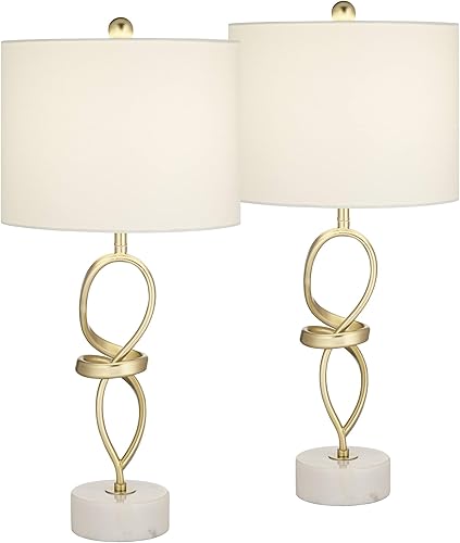 Miniatura 2 de 360 Lighting Liza - Juego de 2 lámparas de mesa de lujo modernas y glamorosas de 26 12 pulgadas de alto, para sala de estar, dormitorio, mesita de