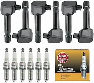 Ikasus Set Of 6 UF603 Ignition Coil Pack And Spark Plug 97390 Compatible With Hon-da