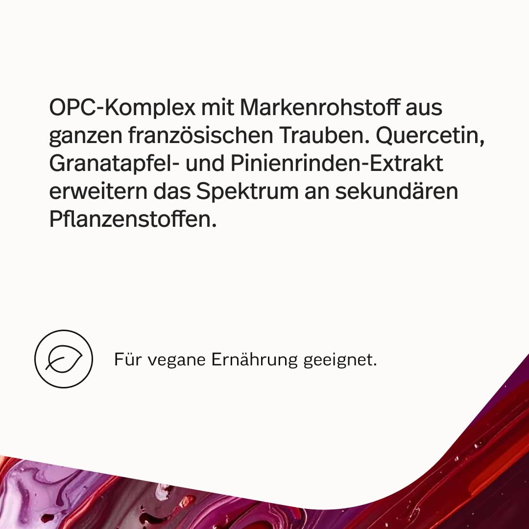 edubily® OPC-Komplex aus französischen Trauben - besonders reich an OPC und MPC - Laborgeprüft - Im Braunglas (60 Kapseln)