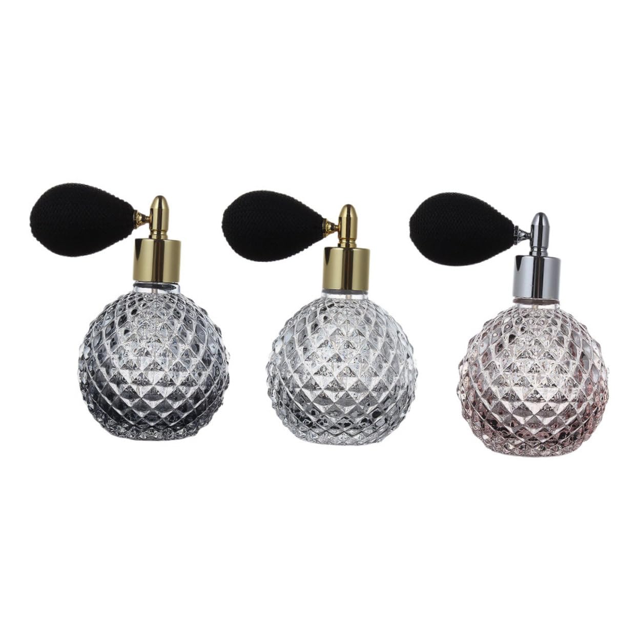 ERINGOGO Bottiglia Profumo in Vetro 100ml Ricaricabile, 3 Pezzi Vintage | Spray per Profumo, Contiene Olio e Lozione, Adatta a Travel Kit, Uso Decorativo Colore Casuale