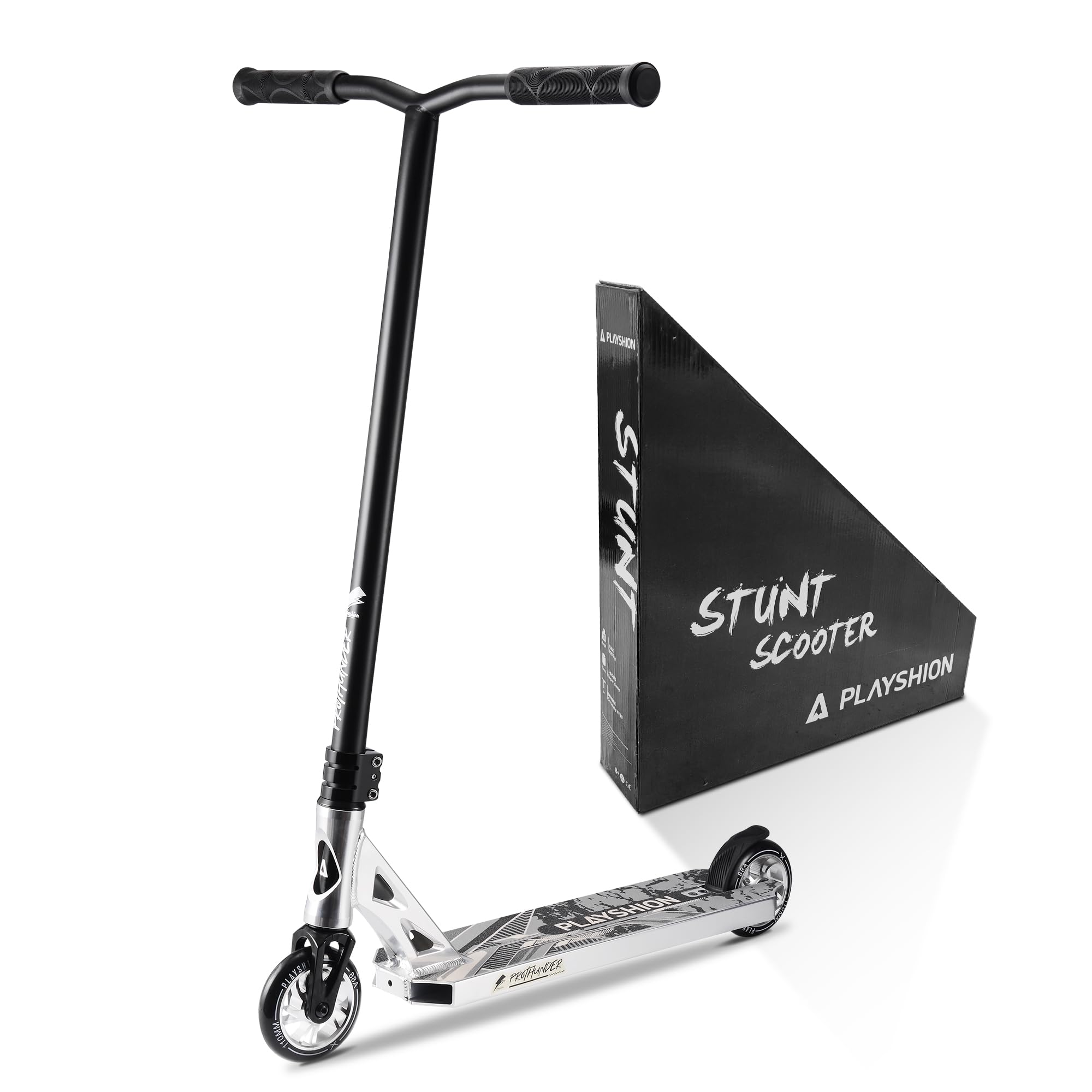 PLAYSHION Pro Stunt Scooter Freestyle Kickscooter für Erwachsene und Kinder mit 110 mm Aluminio Kern Rollen 31 Zoll / 36 Zoll Höhe