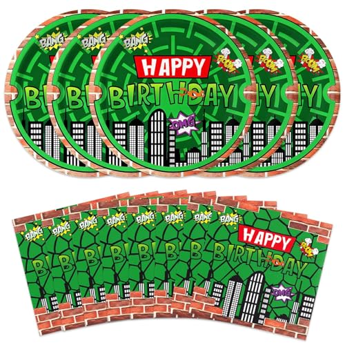 Frerand 40Pack Ninja birthday Party Supplies include 20 plates 20 napkins for the Turtle and Pizza party decoration (ko9)