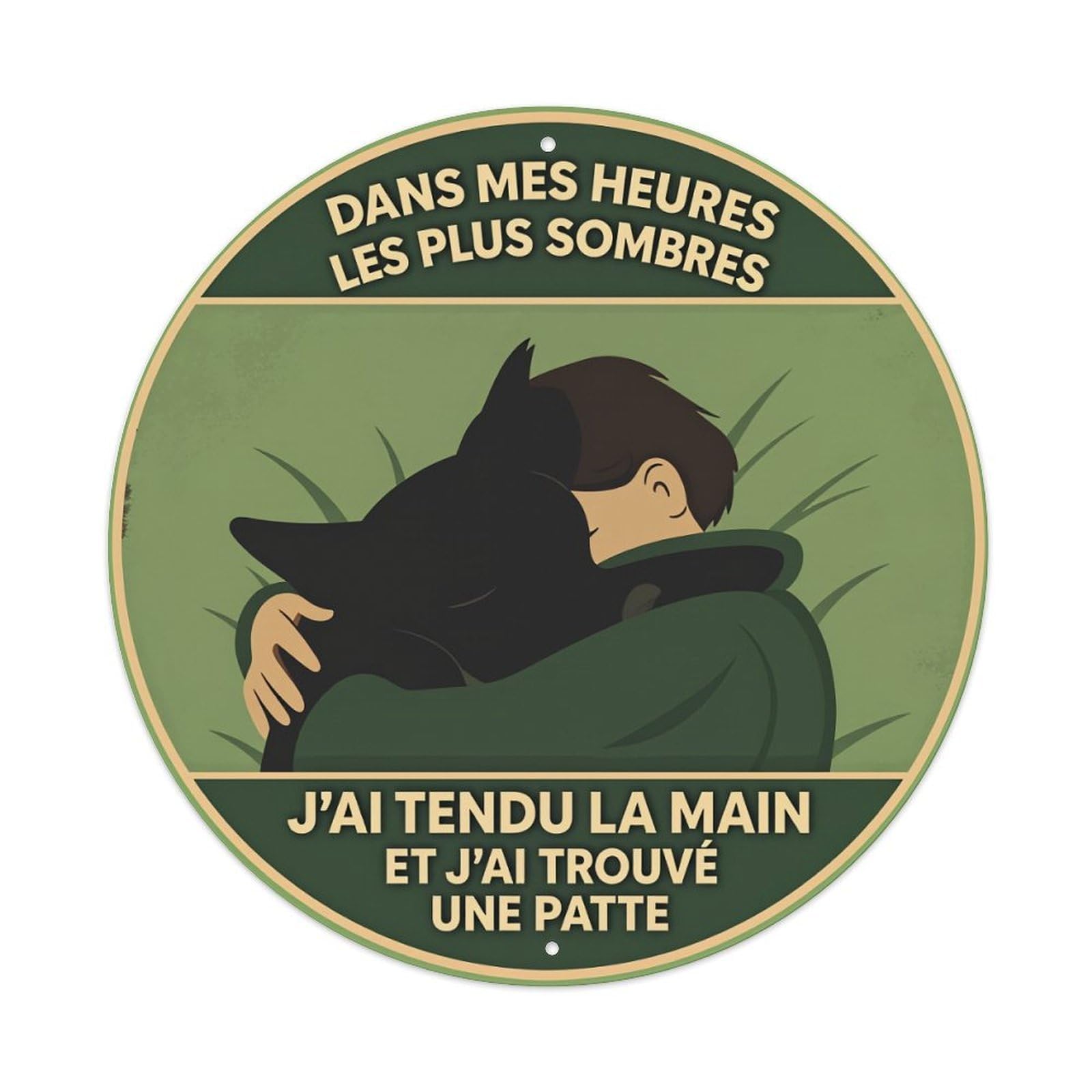 Man Hugging Dog In Grass Metal Tin Sign Vintage Garden Bedroom Cafe Bar Man Cave Home Wall Decor Metal Poster 8x8 inches