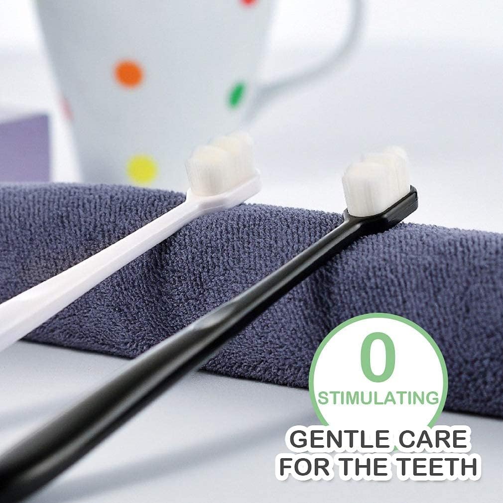 Glitzn Extra Soft Toothbrush, Ultra Soft-Bristled Adult Toothbrush Micro Nano 15000 Floss Bristle Good Cleaning Effect For Sensitive Teeth Oral Gum Recession, Manual,Multicolour (pack of 2) 1
