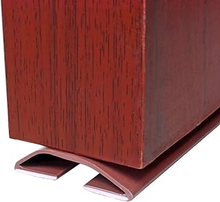 Under Door Draft Blocker Draught Excluder Self-Adhesive Rubber Door Bottom Seal Strip Under Door Sweep Weather Stripping Door Gap Stopper Soundproofing Noise Insulation 39" Long (Brown)