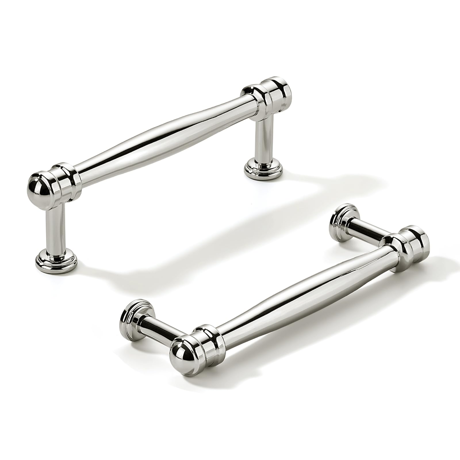 KHTUMEWARE-80375 Polished Nickel Cabinet Pulls CTC 4 in (102 mm) 10-Pack