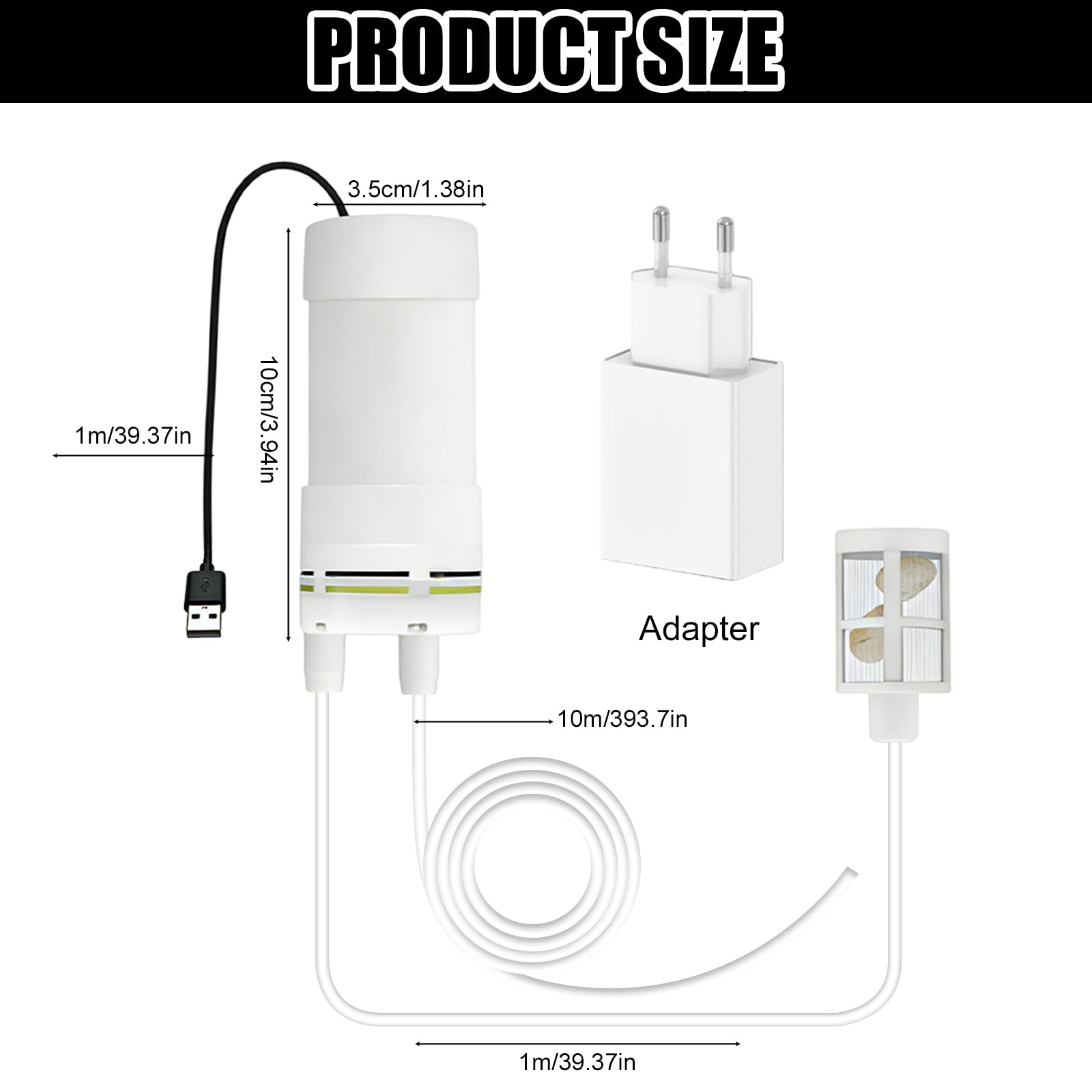 Pompa autoadescante USB per l'acqua, Mini pompa elettrica dell'acqua, Pompa elettrica da 5V autoadescante con tubo PVC da 1m e caricatore USB, Pompa autoadescante USB per l'acqua, Mini pompa elettrica