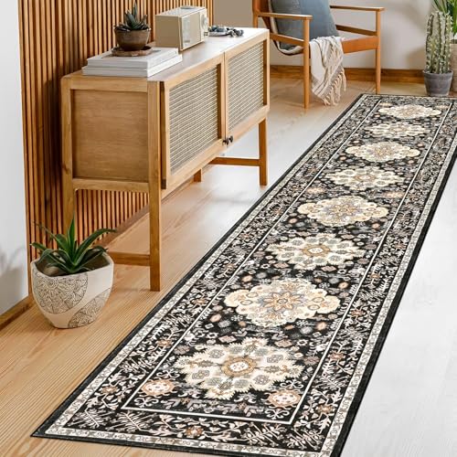 Pauwer Boho Hallway Runner Rug 2x10 Washable Entryway Area Rugs Non Slip Farmhouse Vintage Floor Mat Carpet Runner for Hallways Laundry Room Kitchen Bathroom Bedroom