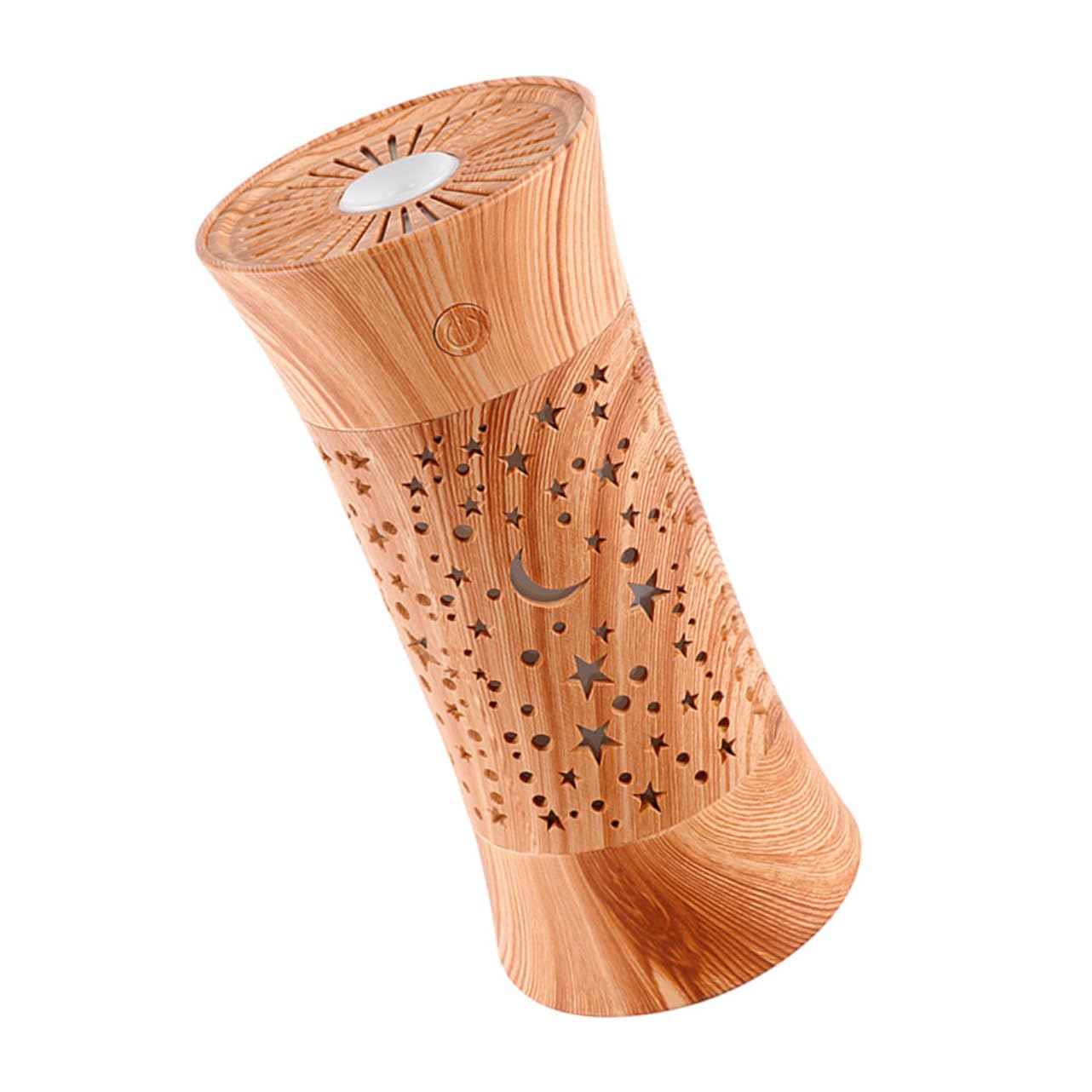 Humidificador de Aire Capacidad 260ml de Escritorio Diseño Delicado y Veta de Madera Operación Silenciosa y Niebla Fina para Oficina y Coche