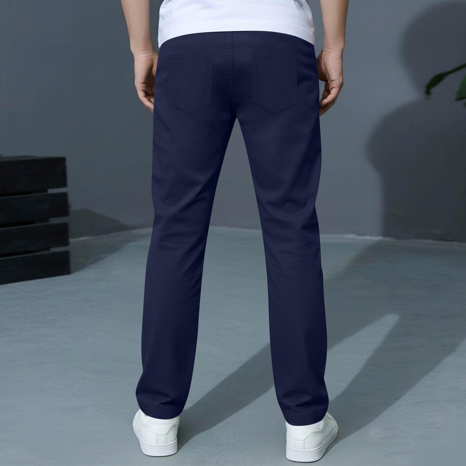 Boys Pants Elastic Waist Trousers Youth Chinos Trousers Pull On Relaxed School Uniform Pants Comfort Twill Pants - 3
