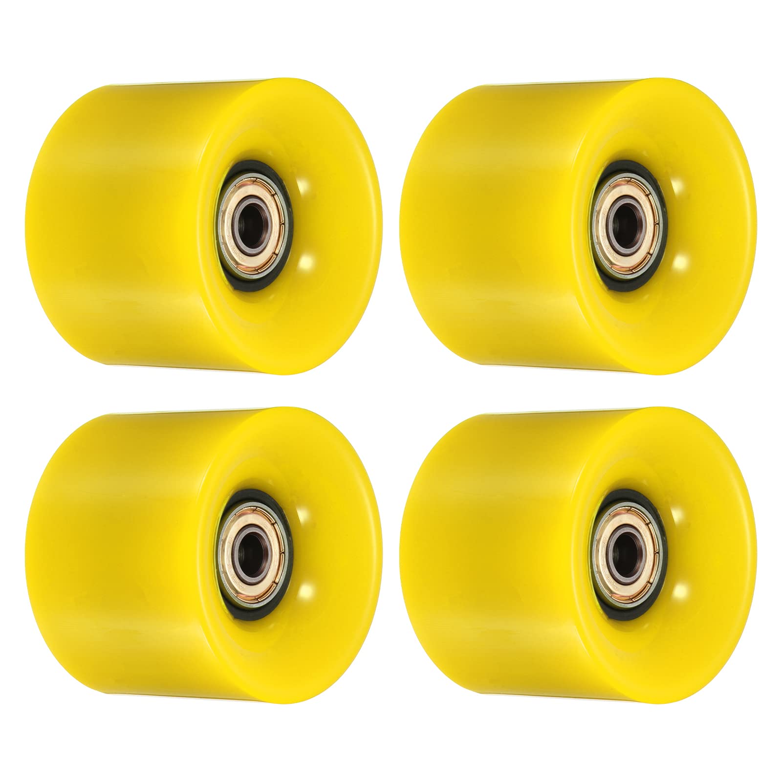 PATIKIL Lot de 4 roues de rechange pour longboard de 60 mm avec roulements ABEC-11, 80 A, jaune doré
