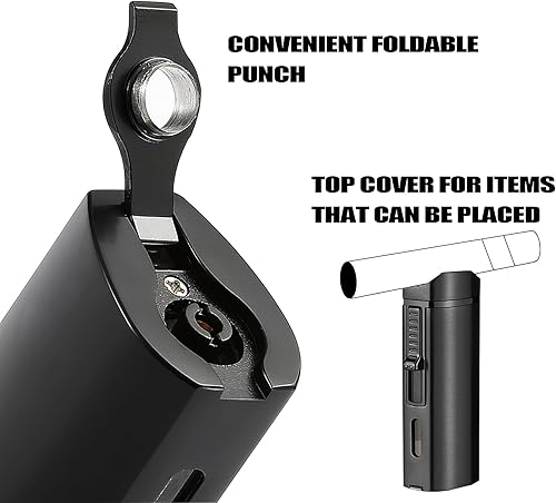 Miniatura 2 de Juego de encendedor de antorcha y función de soporte, recargable y ajustable, a prueba de viento, triple llama de chorro butano con herramientas de