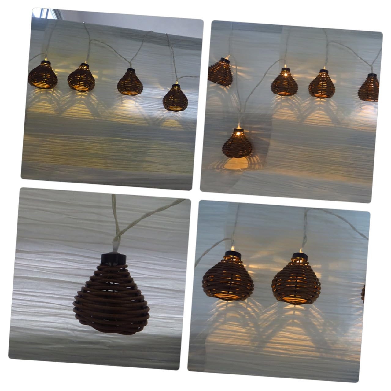 Alipis Lichterkette mit Rattan Imitat 10 Leds Dekorativ 2, 2m | Innen und Außenbereich, Leicht zu Installieren, Pe Material für Feste und Saisonale Dekoration