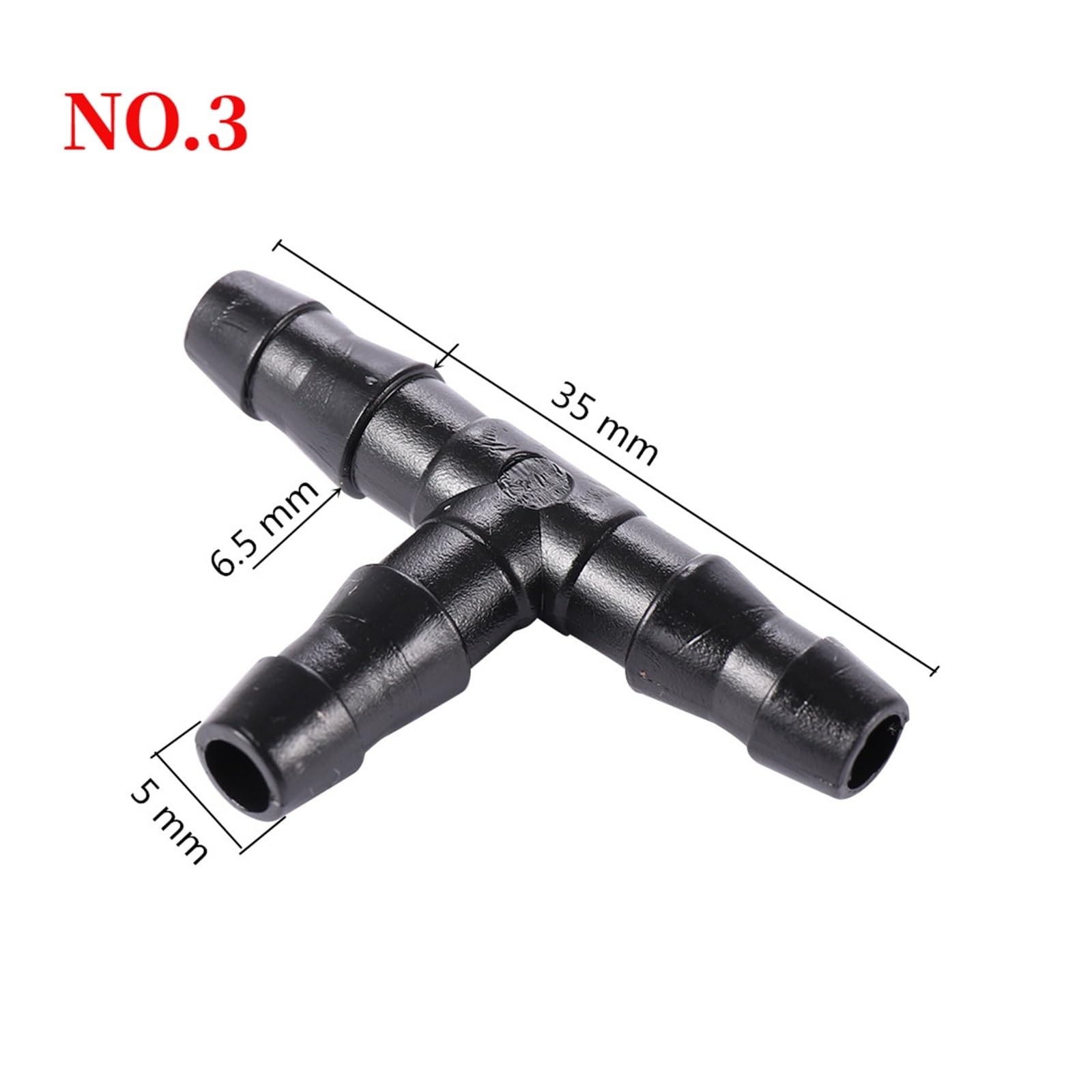 Adaptadores de accesorios tubería en forma T, conector 3 vías con púas, 50 Uds