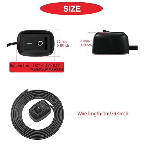 Miniatura 4 de Interruptor basculante para coche, interruptor basculante de encendidoapagado, montaje en superficie, DC 12V, interruptor de botón de pulsador,