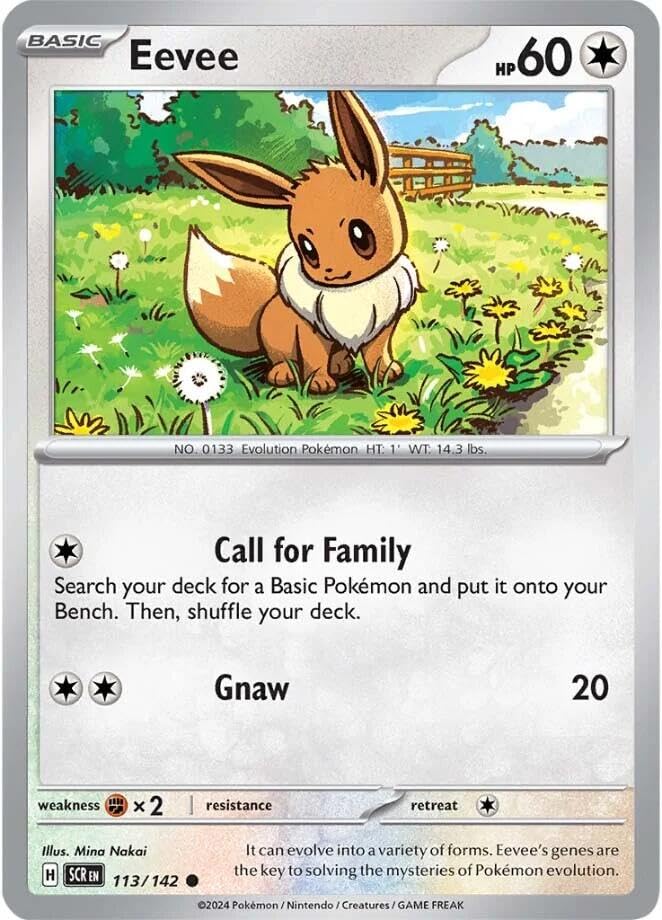 2024 PKM Stellar Crown Eevee #113/142 TCG Trading Card Game Card