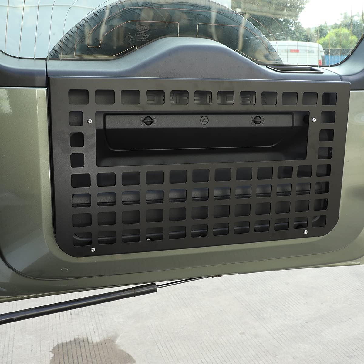 YIWANG Black Aluminum Alloy Car Trunk Storage Basket Organizer For Land Rover Defender 110 2020-2022 Auto Accessories (Tailgate Storage Cargo ShelF -A)