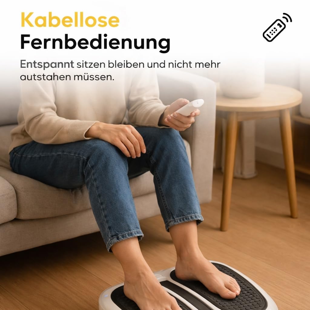 Shiatsu Fußmassagegerät mit Vibration – Durchblutungsgerät für Füße und Beine – 5 Programme & 10 Intensitätsstufen – Elektrisches Fußmassagegerät mit Fernbedienung