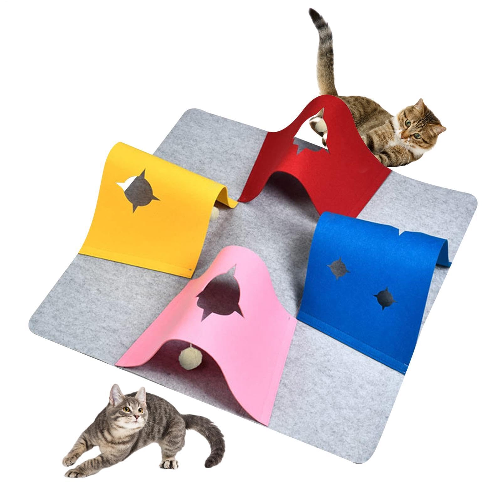 Alfombrilla plegable de fieltro para evitar el aburrimiento de tus gatitos de interior