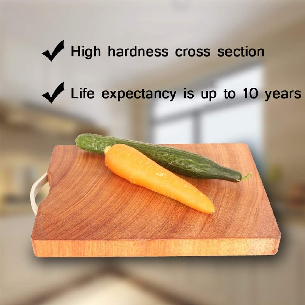 Authentic Iron Wood Chopping Board Kitchen Rectangular Cutting Board Reversible With Handle Household Chopping Block For Meat/Cheese/Vegetables - Provide Free Chopping Bo,Onecolor26*36 * 4